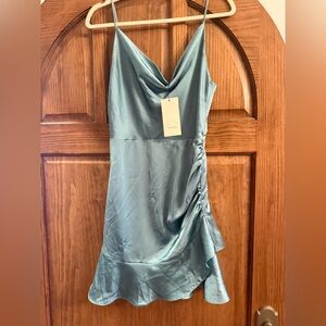 Vera & Lucy Blue Satin Dress